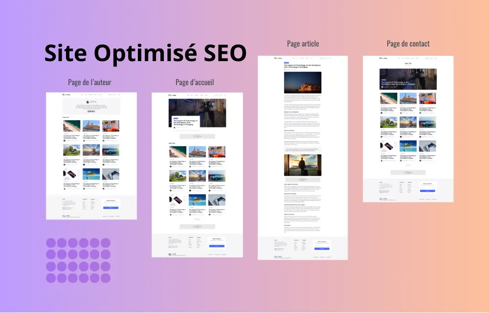 Schéma d’un site vitrine premium avec blog, optimisé pour le référencement naturel